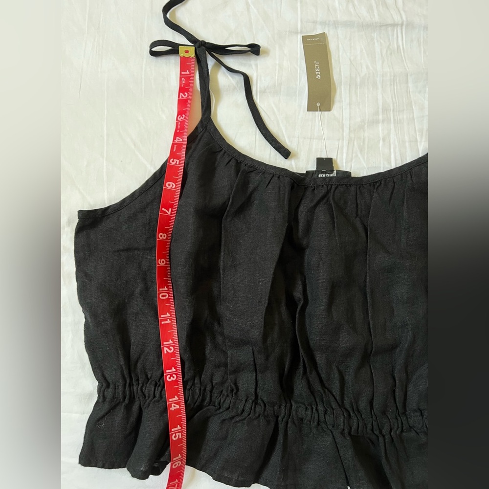 🖤 J.Crew Ruffle-Waist Linen Tank | Size L - Picture 8 of 8